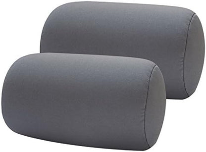  Bookishbunny 2pcs Micro Bead Roll Pillow Cushion For Bed Back Neck Head Body Support, 13" X 7", Various Designs (Dark Gray)