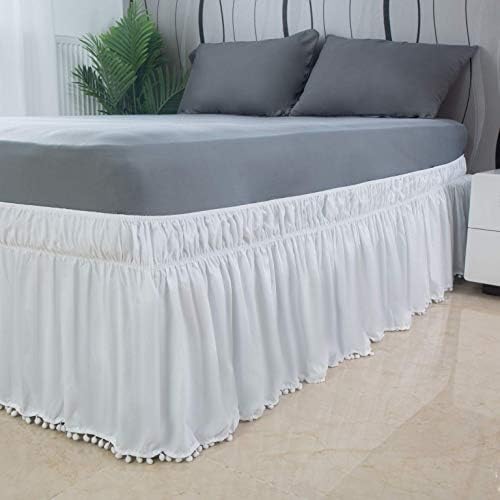  Bed Skirt Queen Size 15-16 Inch Drop Dust Ruffle Premium Soft And Cozy Brushed Microfiber Three Fabric Sides Wrap Around With Elastic No Top Easy On Queen/King Blush Pink