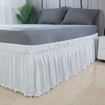  Bed Skirt Queen Size 15-16 Inch Drop Dust Ruffle Premium Soft And Cozy Brushed Microfiber Three Fabric Sides Wrap Around With Elastic No Top Easy On Queen/King Blush Pink