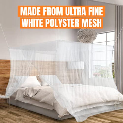  Ultra Large Mosquito Net With Carry Bag, Large 2 Openings Netting Curtains | Camping, Bedding, Patio | Carrying Pouch And Hanging Kit