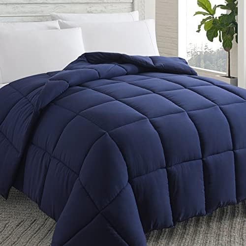  Cosybay Down Alternative Comforter (Black, Full) - All Season Soft Quilted Full Size Bed Comforter - Reversible Lightweight Duvet Insert With Corner Tabs - Winter Summer Warm Fluffy, 82x86 Inches