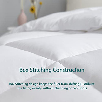  Down Alternative Comforter Queen-90X90 Inches Size All Season Duvet Insert White Soft Brushed Microfiber Cover Skin-Friendly Noiseless Quilted Comforter