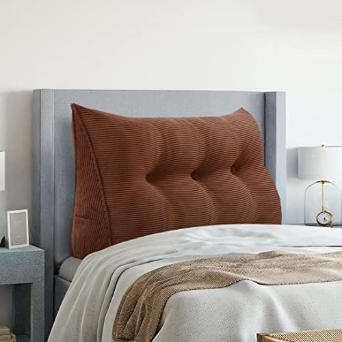  YXCSELL Headboard Wedge Pillow Triangular Bolster Pillows For Daybed Sofa Cushion Corduroy Large Support Backrest Bed Rest Reading Pillow Lumbar Positioning Upholstered (Sky Blue,Twin)