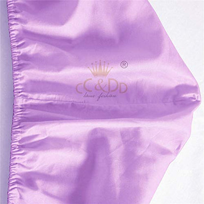  CC&DD HOME FASHION 2 Piece Fitted Sheet, Velvety Brushed Microfiber, Twin, Lavender