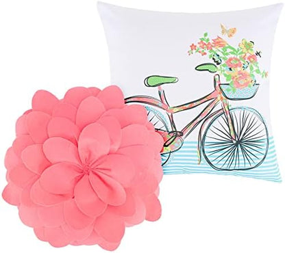  Greenland Home Watercolor Dream Throw Pillow Set, White