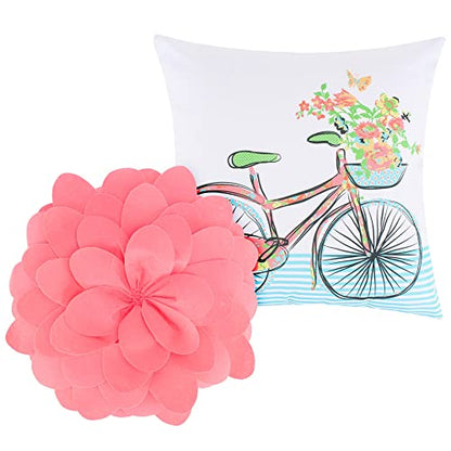  Greenland Home Watercolor Dream Throw Pillow Set, White