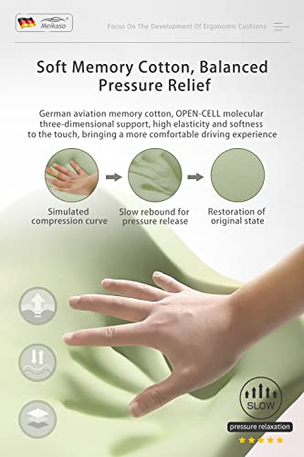  Meikaso Lumbar Support Pillow For Car And Headrest Neck Pillow Kit-Ergonomically Design Back Cushion For Car, Sciatica Pain Relief, Memory Foam Lumbar Pillow For Office Chair (17.7”x 15”x 3.8”)