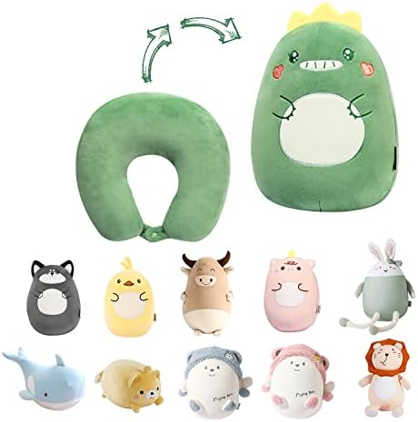  Stocaggio 2-in-1 Travel Pillow For Kids - Soft And Adorable Animals Plush That Converts Into A U-Shaped Neck Pillow For Ultimate Comfort During Airplane, Car, Train, Or Bus Trip - Unicorn