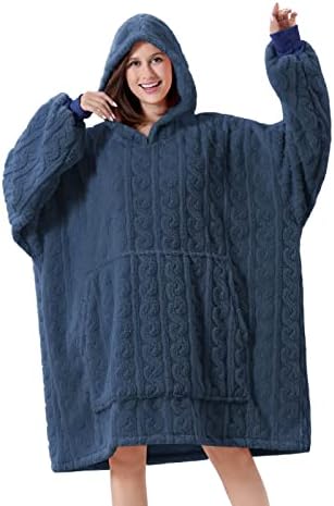  Oversized Blanket Hoodie For Adults - Extra Long Wearable Sweatshirt With Giant Sleeve, Hood And Pocket