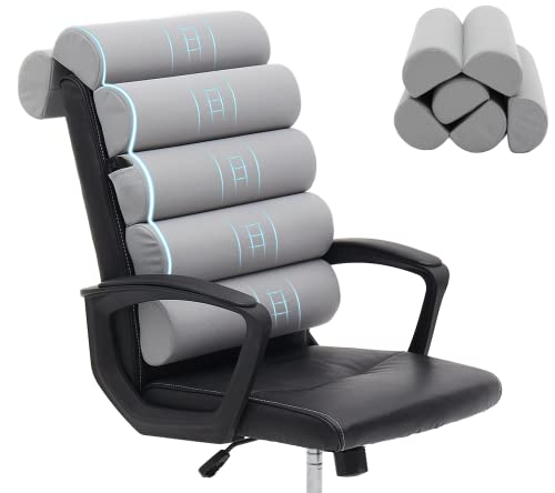  Lumbar Support Pillow For Office Chair,Computer/Desk Chair/Couch,Back Support Pillow Adjustable,Breathable Mesh Cover,Patented 6-fold Semicircular Back Cushion Hanging On Office Chair,Medium Soft
