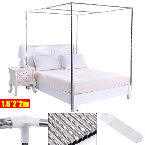  Lidhujnk 4 Corner Bed Canopy Post Frame Mosquito Netting Bracket Post Stainless Steel, Metal Bed Four Corner Bed Mosquito Netting Bracket For Four Corner Bed
