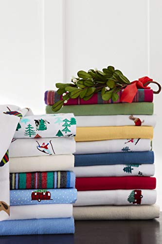  Lands' End 5oz Flannel Solid Flat Sheet White Queen Flat Sheet