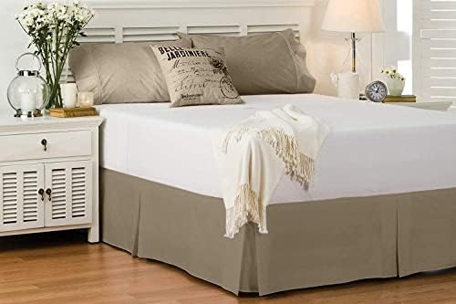  Skirt King Size Pleated Style By Comfort Beddings 100% Cotton Blend Fabric, Premium Tailored Fit 1pc Bedskirt King Size 18" Drop Length White Solid