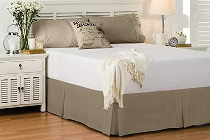  Skirt King Size Pleated Style By Comfort Beddings 100% Cotton Blend Fabric, Premium Tailored Fit 1pc Bedskirt King Size 18" Drop Length White Solid