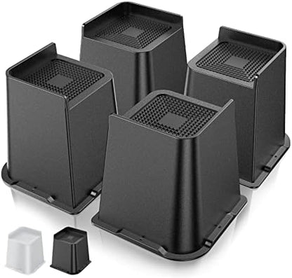  USION Bed Risers Oversized, 6 Inch Lift, Set Of 4 Furniture Risers, Up To 5000lbs, Table Riser, Risers For Bed Frame, Bed Height Risers, Bed Raiser, Bed Frame Riser, Desk Risers (White)
