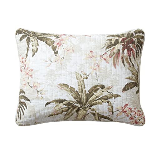  Tommy Bahama - Quilt Set, Reversible Cotton Bedding With Matching Shams, Lightweight Home Decor For All Seasons (Bonny Cove Ivory, King)
