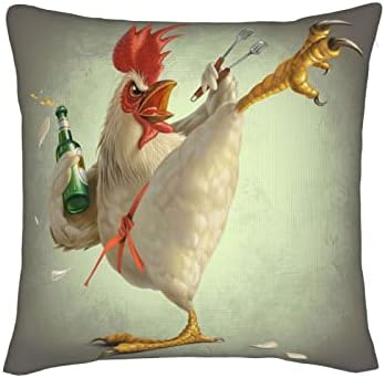  FLYSWALLOW Funny Mordern Throw Pillow Case, Accept Square Pillow Cover, 18"X18",Throw Cushion Covers For Couch Chair Bedroom Farmhouse Sofa(Donkey)