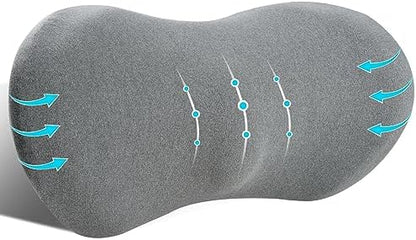  Kasney Lumbar Support Pillow Ergonomic Memory Foam Lumbar Pillow, Relieve Back Pain, CMFY Breathable & Detachable & Washable, Perfect Back Pillow For Office Chairs, Car Seats, Beds (Blue)