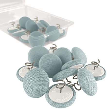  Upholstery Tacks - 20 Colors Available - Fabric Covered Button Twist Pins - For Slipcovers, Armrest Covers, Armchair Caddies, Bed Skirts, Headliners (Set Of 12, Dark Grey)