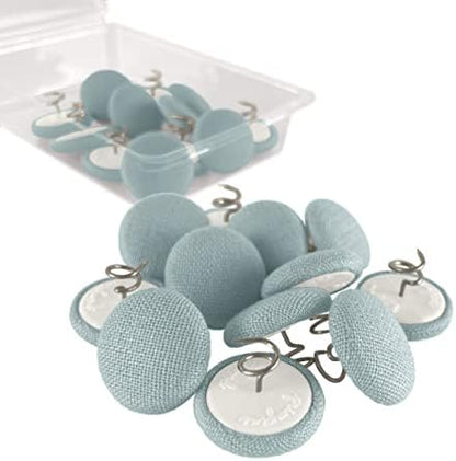  Upholstery Tacks - 20 Colors Available - Fabric Covered Button Twist Pins - For Slipcovers, Armrest Covers, Armchair Caddies, Bed Skirts, Headliners (Set Of 12, Dark Grey)
