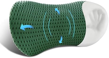  FOUSUPDT Lumbar Pillow, Memory Foam Lumbar Support Pillow For Office Chair And Car Seat, Back Support Pillow For Lower Back Pain Relief, Support Cushion Back Pillow For Sleeping, Driving(Dark Green)