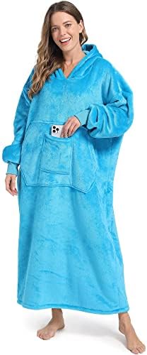  Oversized Wearable Blanket Sweatshirt For Women Men,Warm Cozy Fleece Sherpa Hooded Blanket With Deep Pockets For Adult Kids