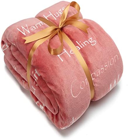 Healing Warm Hugs Gift Throw Blanket - Sympathy Gift Breast Cancer Chemo Survivor Get Well Caring Gifts - Comfort Purple Gift Blanket For Love Support Women Friend - Aubergine