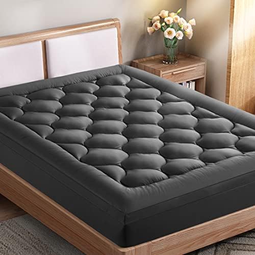  Queen Size Mattress Topper Pillow Top Mattress Cover Quilted Fitted Mattress Protector Cotton Top 8-21" Deep Pocket Extra Thick Mattress Pad (60x80 Inches, White)