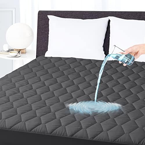  Queen Waterproof Mattress Protector, Breathable Noiseless Mattress Cover, Deep Pocket Fit Up To 21 Inches, Quilted Alternative Filling Mattress Pad Cover (White)