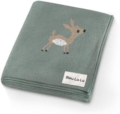  Baby Swaddle Blanket - 100% Luxury Cotton Knit Soft Cozy Lightweight Unisex Receiving Swaddle Crib Stroller Quilt Blanket For Shower Gift Registry For Newborns Infants Toddlers (Sheep - Khaki)