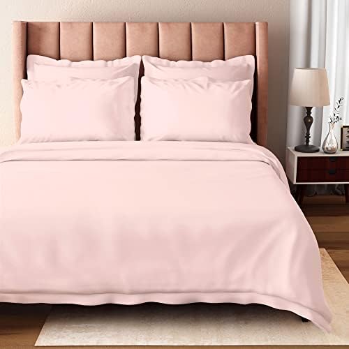 BIOWEAVES 100% Organic Cotton Full/Queen Duvet Cover Set, 3-Piece, 300 Thread Count Sateen Weave GOTS Certified Comforter Cover With Buttoned Closure And 2 Pillow Shams – White, 90x90 Inches