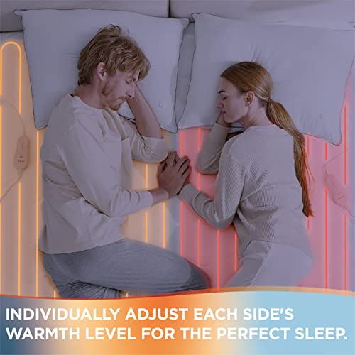  Bedsure Heated Mattress Pad Queen - Dual Controller Electric Mattress Pad Bed Warmer And 4 Heat Settings, Coral Fleece Bed Warmer With 10 Hour Timer Auto Shut Off (Queen, 60"x80")