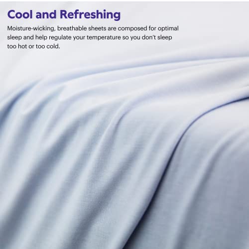 Purple SoftStretch Sheets, King/Cal King, Bamboo Sheets, Moisture-Wicking, Stormy Grey, California King
