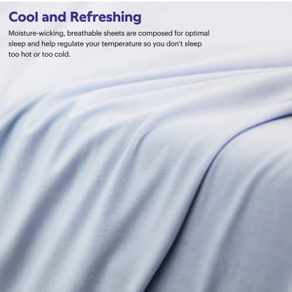  Purple SoftStretch Sheets, King/Cal King, Bamboo Sheets, Moisture-Wicking, Stormy Grey, California King