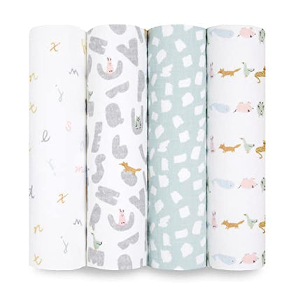  Aden + Anais Essentials Swaddle Blanket, Muslin Blankets For Girls & Boys, Baby Receiving Swaddles, Newborn Gifts, Infant Shower Items, Toddler Gift, Wearable Swaddling Set, 4 Pack, Damsel