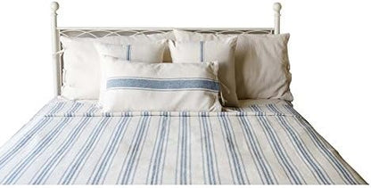  By Raghu 90x94 (tie Closure) Grain Sack Solid Colonial Blue-Cream Duvet Cover,Queen,DQ165014