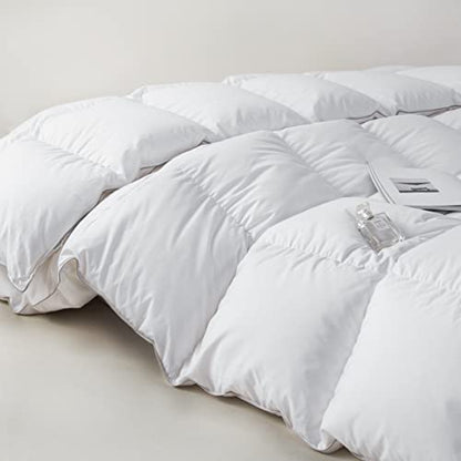  DREAMHOUR Feathers Down Comforter King Size Duvet Insert White,Soft Plush 100% Cotton Quilted Medium Warm Bed Comforter Insert With 8 Corner Tabs 106"x90"Inches