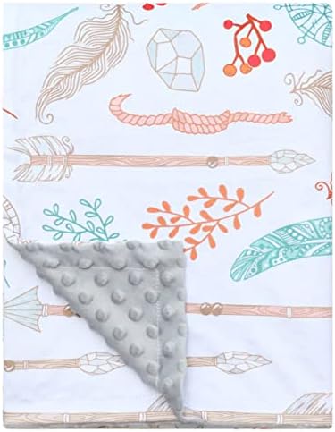 Soft Plush Deer Minky Baby Blanket For Boys Girls Unisex With Print Animal Pattern Double Layer Dotted Backing Bed Throws For Baby Crib Receiving For Newborns 30x40 Inches