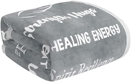  Breast Cancer Gifts For Women Fleece Healing Thoughts Blanket Super Soft & Warm Get Well Breast Cancer Blanket Sympathy Gift With Inspirational Positive Energy (50"x60", Pink)