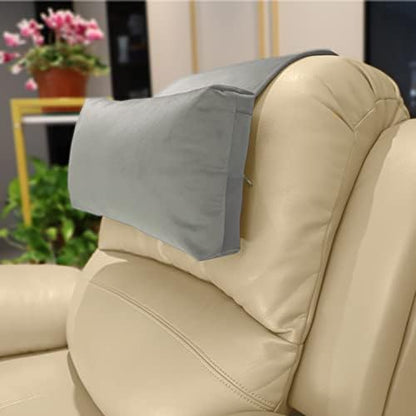  Adjustable Headrest Pillow For Recliners And Armchairs - Non-Slip Velvet Cushion For Neck Support And Pain Relief (Gray)