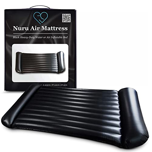  Inflatable Massage Air Mattress | Black Durable PVC Waterproof | 88in X 48in X6in (223 X 122 X 15cm)