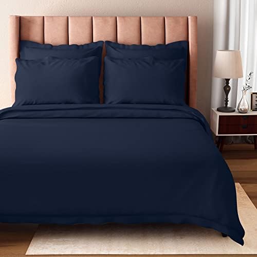  BIOWEAVES 100% Organic Cotton Full/Queen Duvet Cover Set, 3-Piece, 300 Thread Count Sateen Weave GOTS Certified Comforter Cover With Buttoned Closure And 2 Pillow Shams – White, 90x90 Inches