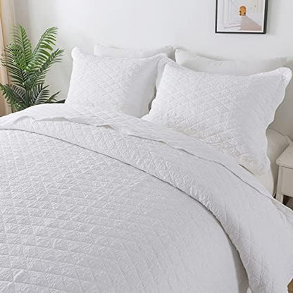  HoneiLife Bedspread Quilt Set King - 3 Piece Embroidered Corduroy Bedspreads Luxurious Coverlet Lightweight Bedcover Warm Bedding Set All Season Quilts-Taupe, King Size