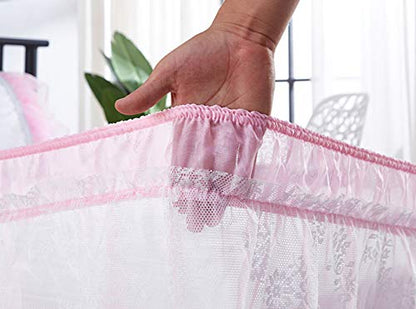  Wrap-Around Lace Bed Skirt Ruffled Bedskirt Dust Cover Ruffle Bed Sheet Case