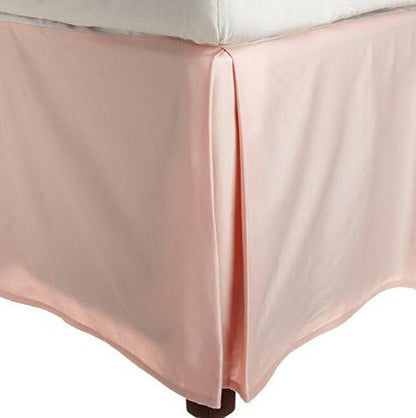  True Luxury King Size Bed Skirt 400 Thread Count Egyptian Cotton Pleated Split Cornor Bed Skirt { Drop/Fall Length 20 Inch King (76X80) Peach Solid