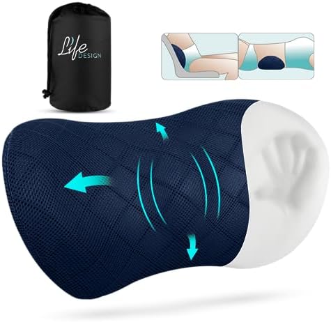  Life Design Lumbar Support Memory Foam Pillow – Lumbar Support Pillow For Office Chair – Lower Back Pain Relief – Great For Car Seat, Back Support, Computer Desk, Gaming Chair, Recliner Chair (Black)