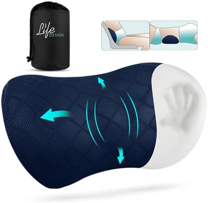  Life Design Lumbar Support Memory Foam Pillow – Lumbar Support Pillow For Office Chair – Lower Back Pain Relief – Great For Car Seat, Back Support, Computer Desk, Gaming Chair, Recliner Chair (Black)