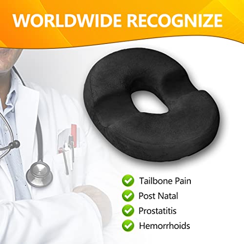  Donut Pillow For Tailbone Pain Memory Foam, Cushion For Tailbone Pain, Butt Cushion For Tailbone Pain, Butt Pillow For Tailbone, Coccyx Cushion, For Hemorrhoids For Car, Truck, Office