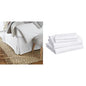 Amazon Basics Lightweight Pleated Bed Skirt - Queen, Bright White & Lightweight Super Soft Easy Care Microfiber Bed Sheet Set With 14-Inch Deep Pockets - Queen, Bright White