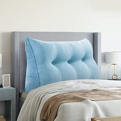  VERCART Wedge Headboard Pillows Bed Wedge Pillow Headboard Wedge Pillow Triangle Pillow Wedge Daybed Pillows Bolster Pillow Headboard With Removable Cover Corduroy Deep Blue Twin